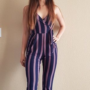 NWOT Striped Jumpsuit
